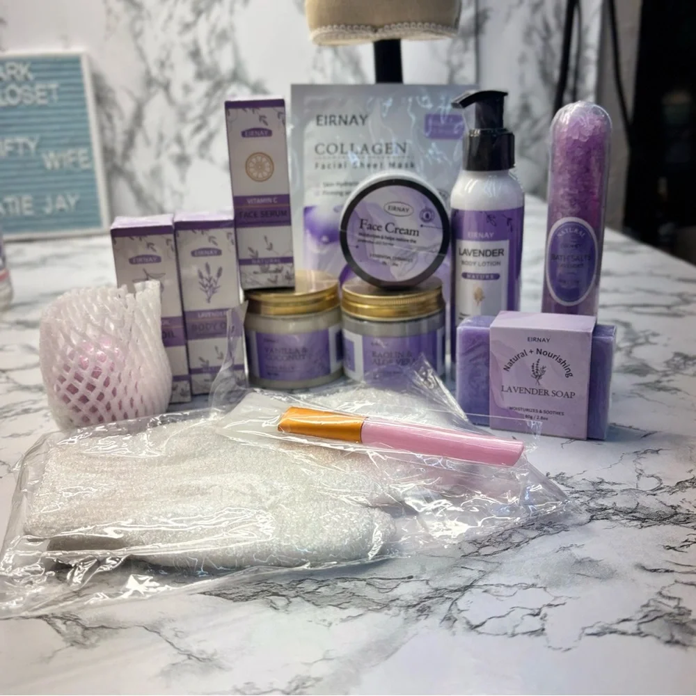 Spa Day Gift set Lavender Face Oil & Serum Set Bath Relaxing